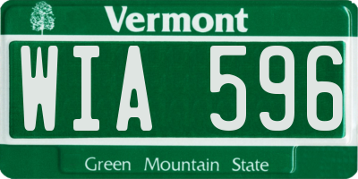 VT license plate WIA596