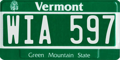 VT license plate WIA597