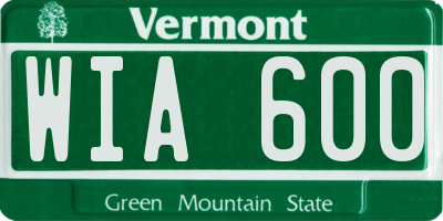 VT license plate WIA600