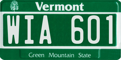 VT license plate WIA601