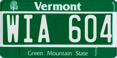 VT license plate WIA604