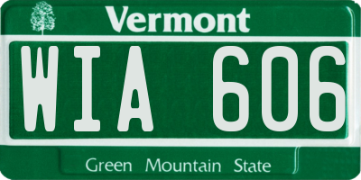 VT license plate WIA606