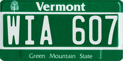 VT license plate WIA607