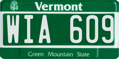 VT license plate WIA609