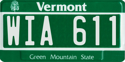 VT license plate WIA611