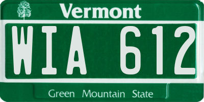 VT license plate WIA612