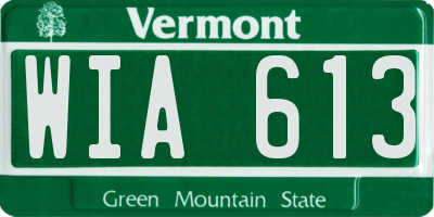 VT license plate WIA613