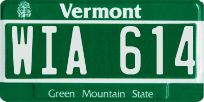 VT license plate WIA614