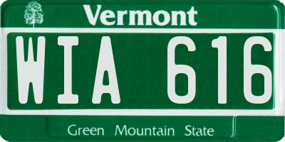 VT license plate WIA616