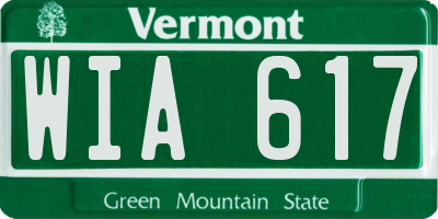 VT license plate WIA617