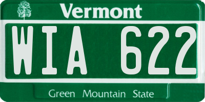 VT license plate WIA622