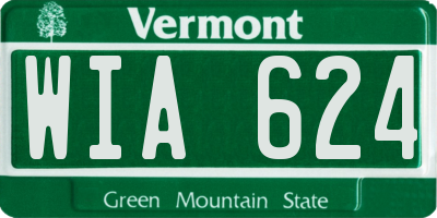 VT license plate WIA624