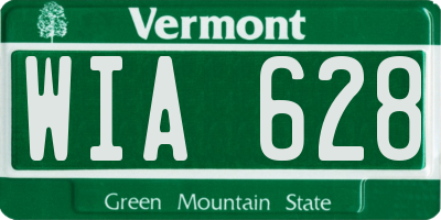 VT license plate WIA628