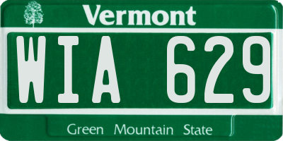 VT license plate WIA629