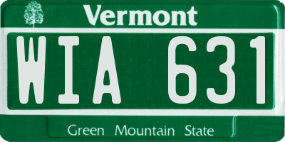 VT license plate WIA631