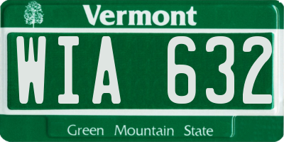 VT license plate WIA632