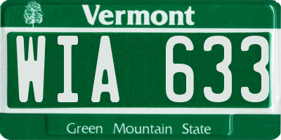 VT license plate WIA633