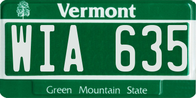 VT license plate WIA635