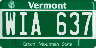 VT license plate WIA637