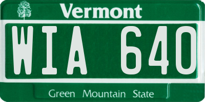 VT license plate WIA640