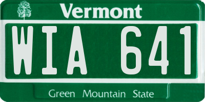 VT license plate WIA641