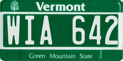 VT license plate WIA642