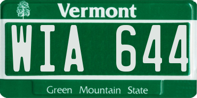 VT license plate WIA644