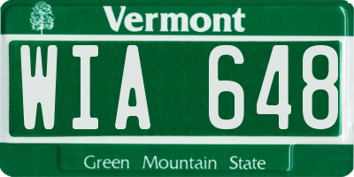 VT license plate WIA648