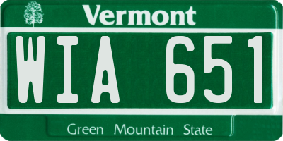 VT license plate WIA651