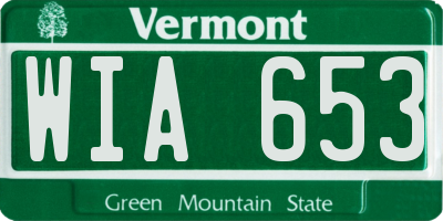 VT license plate WIA653
