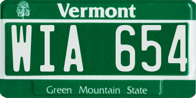 VT license plate WIA654