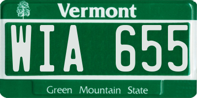 VT license plate WIA655
