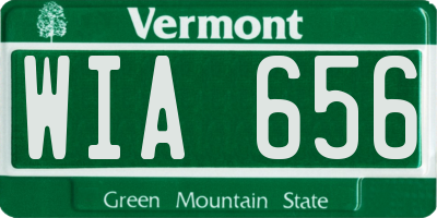 VT license plate WIA656