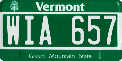 VT license plate WIA657