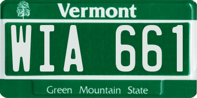 VT license plate WIA661