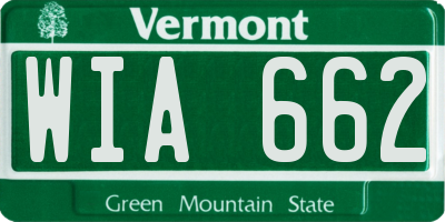VT license plate WIA662