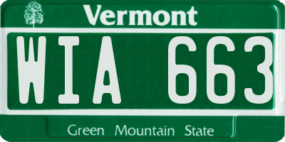 VT license plate WIA663