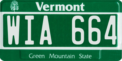 VT license plate WIA664