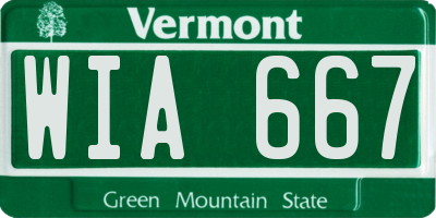 VT license plate WIA667