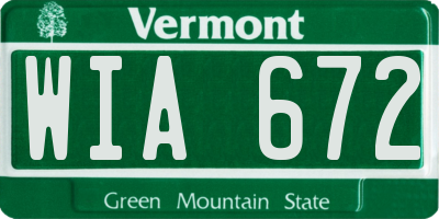 VT license plate WIA672