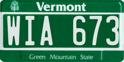 VT license plate WIA673