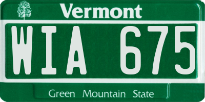 VT license plate WIA675