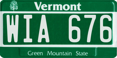 VT license plate WIA676