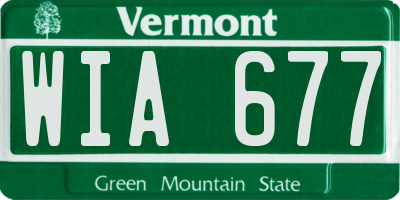VT license plate WIA677