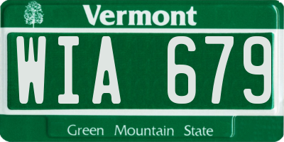 VT license plate WIA679