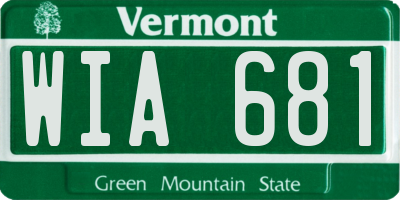 VT license plate WIA681