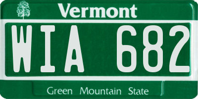 VT license plate WIA682