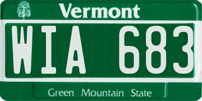 VT license plate WIA683