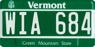 VT license plate WIA684