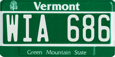 VT license plate WIA686